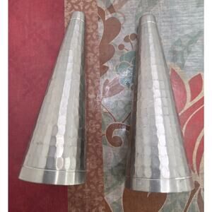 Vintage Royal Selanger Hammered Pewter Salt & Pepper Shakers EUC